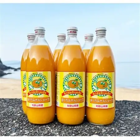 和歌山有田産100%温州みかんジュース 970ml×6本セット【日高町】【1452785】