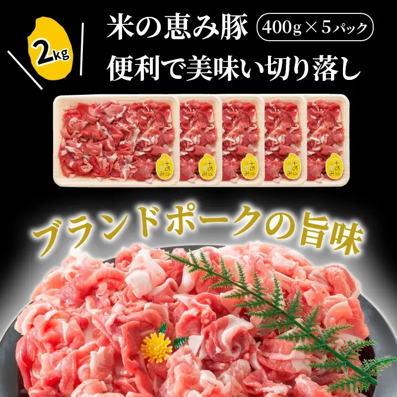 米の恵み豚/便利で美味い切り落し2kg _1178R