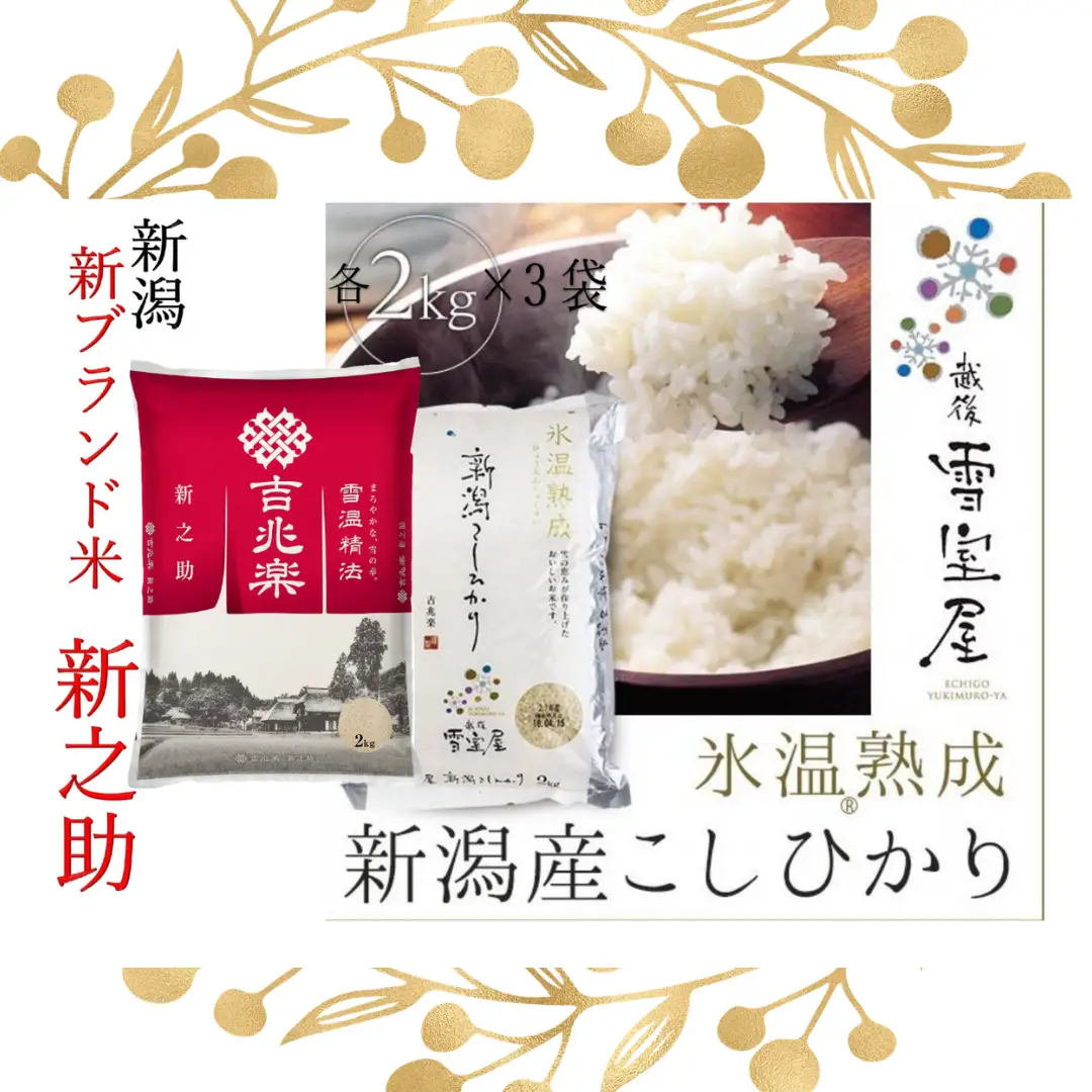 【令和7年産】 阿賀野市産 「 新之助 ＆ 雪室米 」 ぜいたく 食べ比べ 各6kg 新潟県 阿賀野市 米 こめ コメ 白米 精米 1J12073