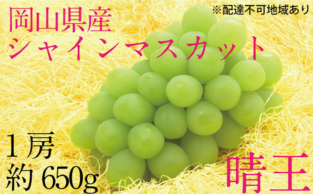ぶどう 2026年 先行予約 シャイン マスカット 晴王 1房 約650g 岡山県産 シャインマスカット