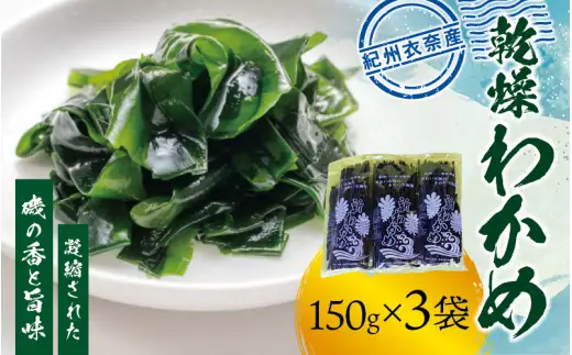 紀州衣奈産乾燥わかめ 150g×3パック（2027年産）【SL6】【sml102E】