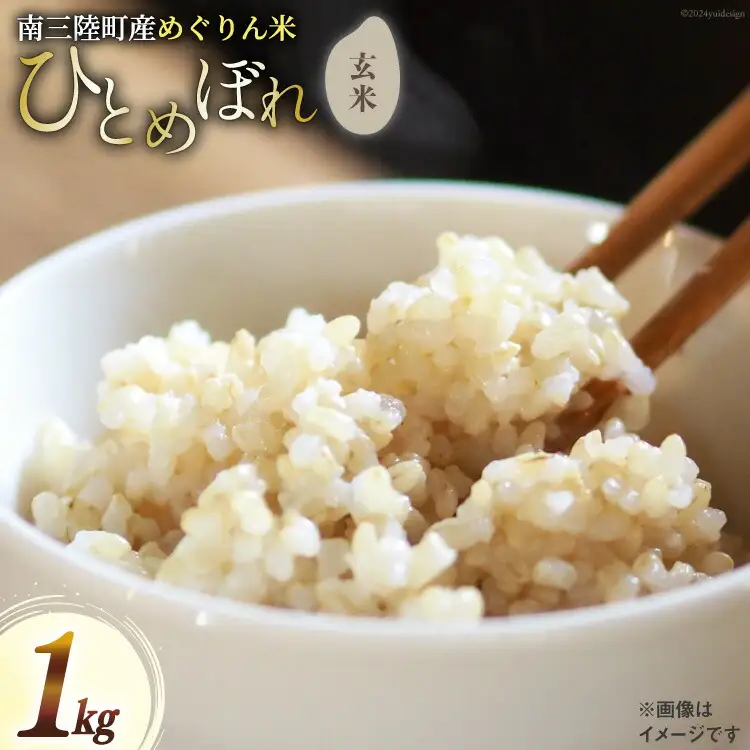 米 南三陸町産 ひとめぼれ めぐりん米 玄米 1kg