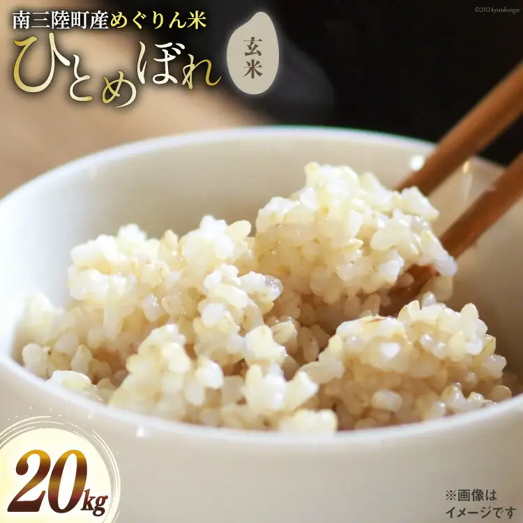米 南三陸町産 ひとめぼれ めぐりん米 玄米 20kg