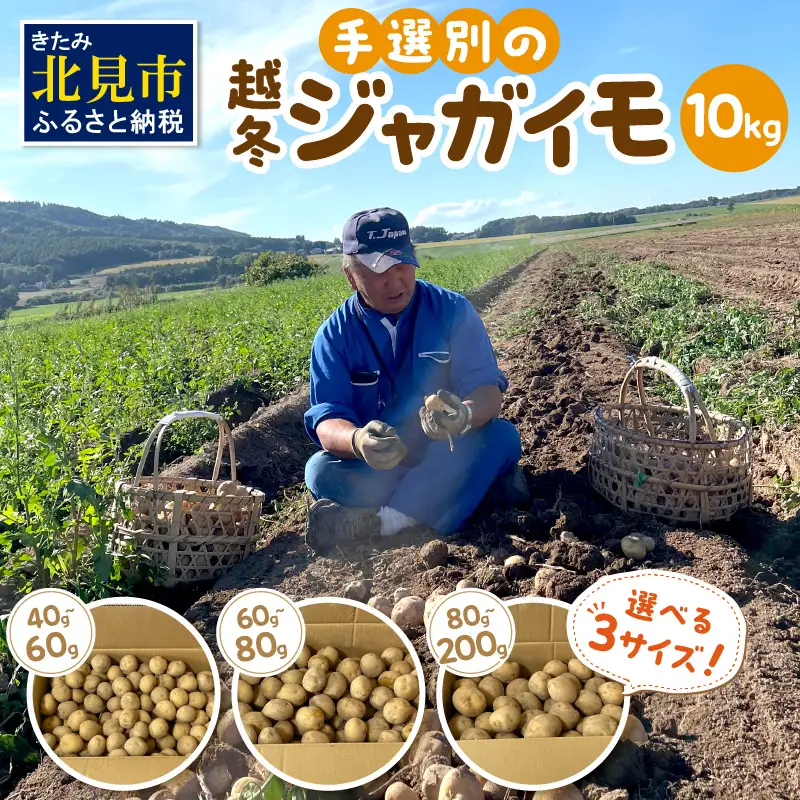 【予約：2027年2月上旬から順次発送】【選べる3サイズ】宇野さんの手拾い、手選別の越冬ジャガイモ 10kg ( 芋 野菜 選べる )【167-0004-2027】