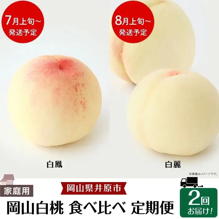 岡山白桃 食べ比べ定期便（年2回）【2027年産】