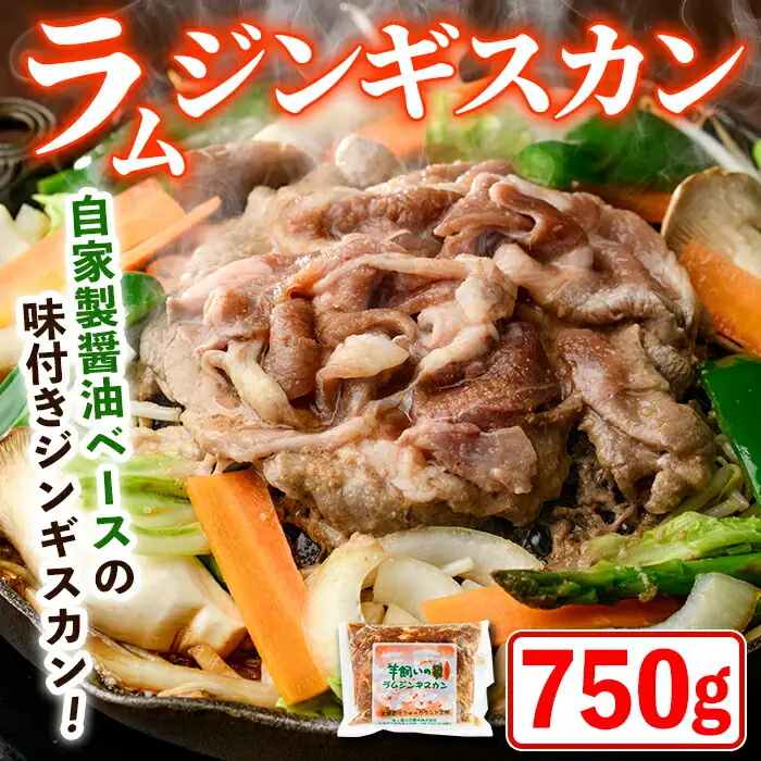 ＼テレビで紹介されました／ 羊飼いの家 特製 ラム ジンギスカン (750g×1袋) 羊 羊肉 ラム肉 冷凍 焼肉 ジンギスカン ラムジンギスカン 醤油ベース タレ 味付き BBQ バーベキュー 【羊と雲の丘観光】【A7027】