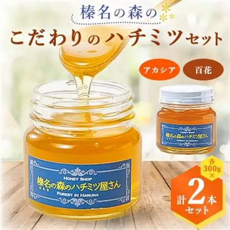 榛名の森のハチミツ2種セット!【アカシア・百花】300g×2本(各1本)_調味料 はちみつ  ハチミツ 蜂蜜_【1294022】