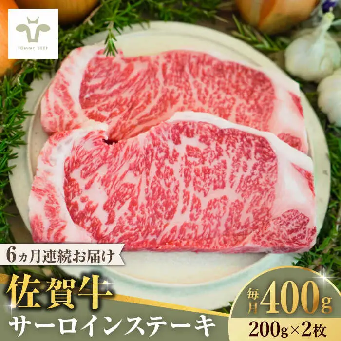 【全6回定期便】佐賀牛サーロインステーキ 計2.4kg（200g×2枚×6回） [41ASAA147]