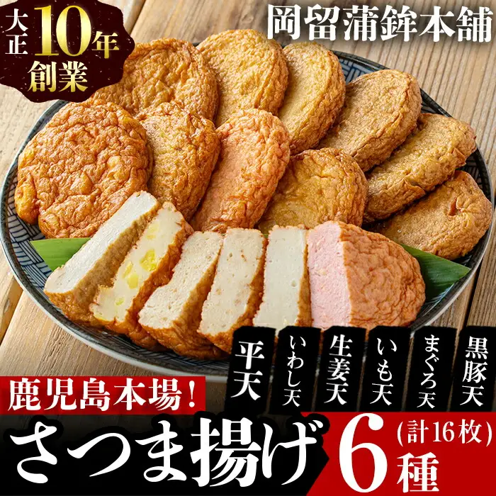 本場鹿児島のさつま揚げセット(全6種・計16枚) a1-100
