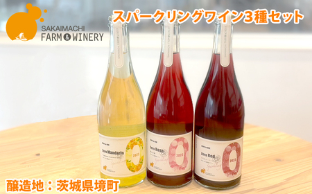 K2313A【スパークリングワイン3種セット】750ml×3本 さかいまちワイナリー