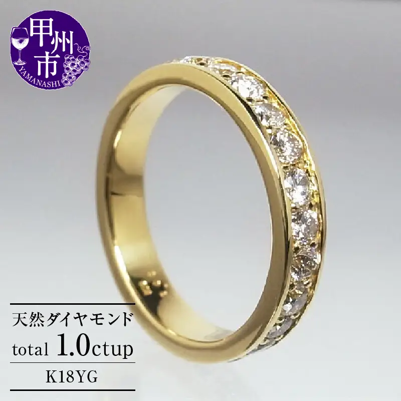 指輪 天然 ダイヤモンド 1.0ct フルエタニティ SIクラス Nadine ナディーヌ【K18 YG】r-170（KRP）R33-1410