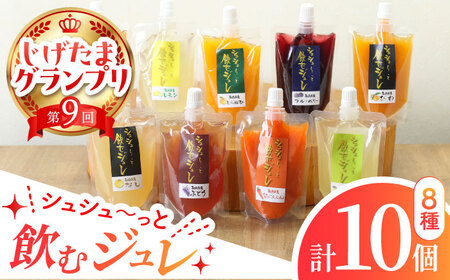 シュシュっと飲むジュレ定番8種の10個セット / フルーツ ふるーつ ジュース じゅーす フルーツジュース ジュレ じゅれ ドリンク 飲料水 / 大村市 / おおむら夢ファームシュシュ[ACAA039]