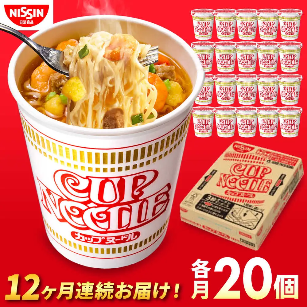 【全12回定期便】日清カップヌードル(1ケース20食入) BIBI009 カップヌードル