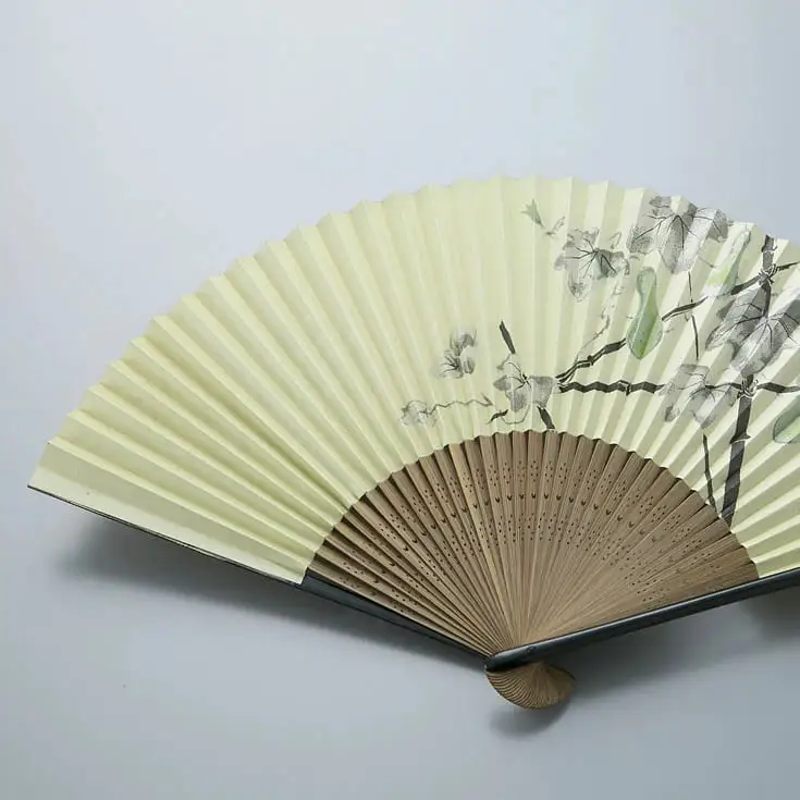 【L-575】鈴木扇子店 近江扇子両面蜻蛉・瓢箪 7.5寸(約22.5cm)［高島屋選定品］
