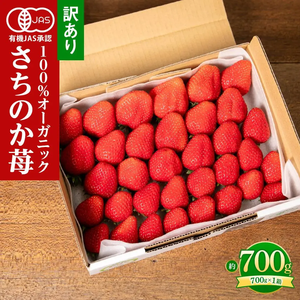 訳ありいちご とくしまオーガニックいちご（約700g）ご家庭用【2026年12月下旬から順次発送】