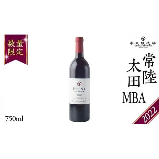 【 数量限定 】「 エピヌ 」 常陸太田 MBA 2022 茨城県産 牛久醸造場 日本ワイン 赤ワイン マスカット・ベーリー 750ml × 1本 やや辛口 ミディアムボディ お酒 贈り物