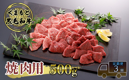 黒毛和牛 牛肉 焼肉用 くまもと 黒毛和牛【500g】【定期便3回】