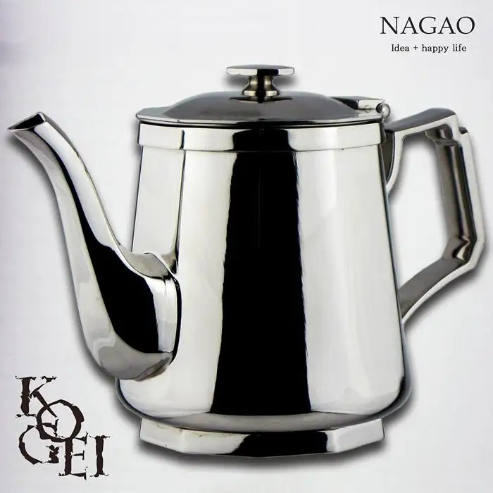ナガオ KOGEI 極厚鏡面 ティーポット 680ml 18-8ステンレス