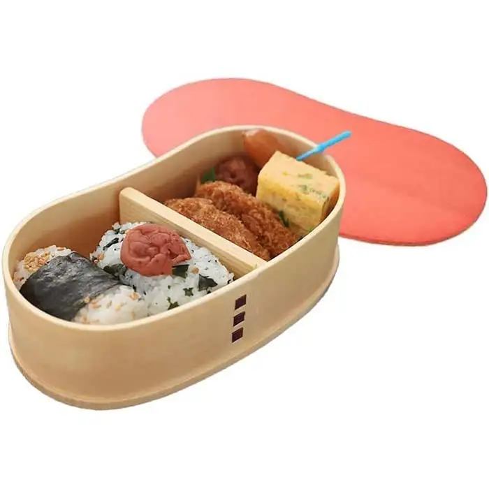 ［チェリーピンク］曲げわっぱ 豆型 カラー 弁当箱 紀州漆器 まげわっぱ［YS127］