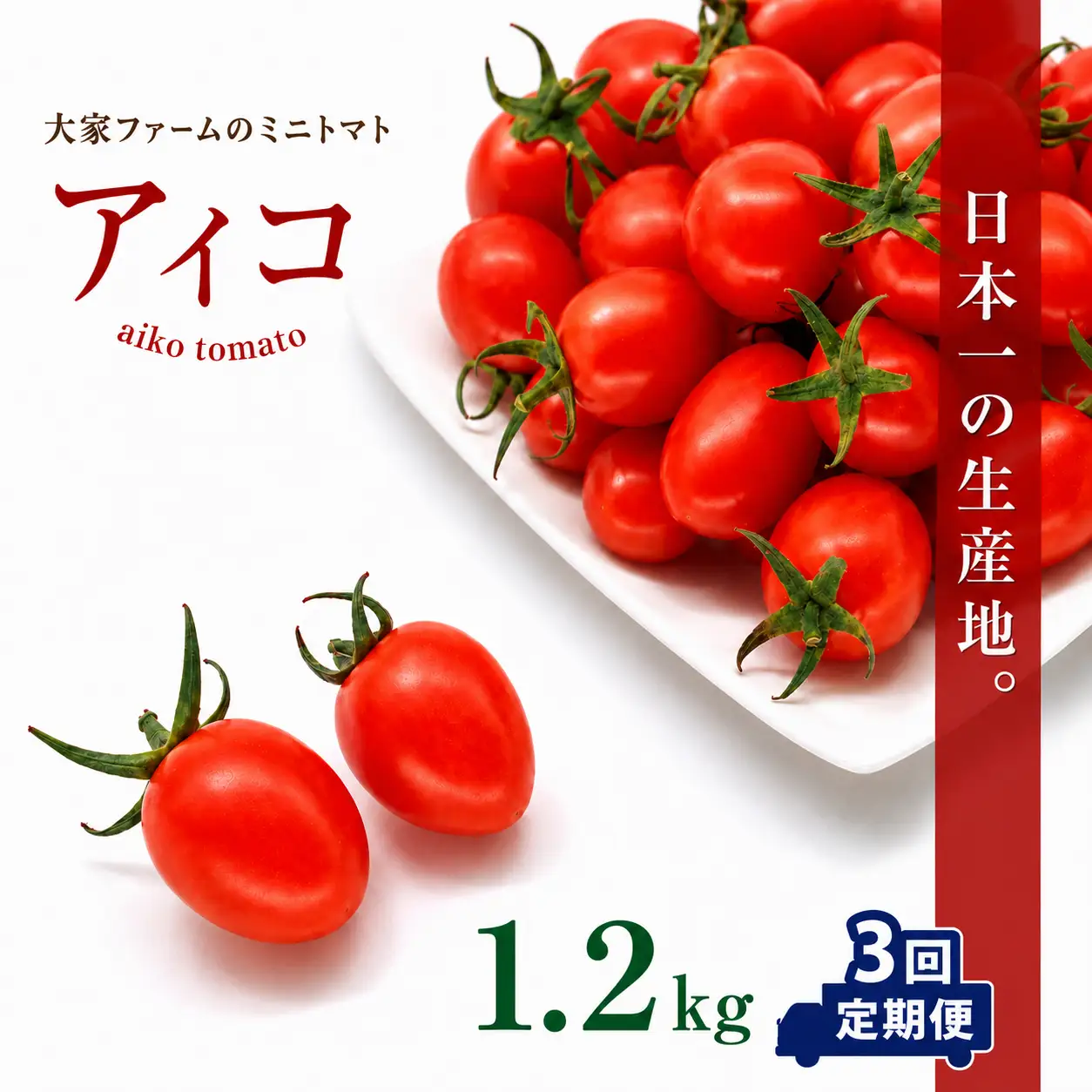 【定期3回】『大家ファーム』のミニトマト アイコ 1.2kg×3回 | ミニトマト トマト  野菜 定期便 定期  熊本県 玉名市