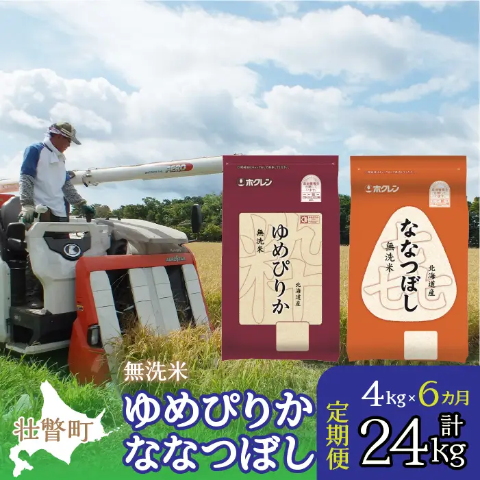【令和7年産 6ヶ月定期配送】（無洗米4kg）食べ比べセット（ゆめぴりか、ななつぼし） SBTD139