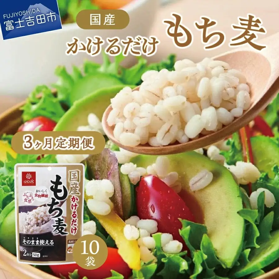 【3か月定期便】国産かけるだけもち麦50ｇ×10袋 防災 備蓄 保存 防災グッズ ストック 