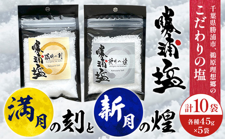 千葉県 勝浦市 満月の刻 45g と 新月の煌 45g 各5袋 セット 【配送不可地域あり】《30日以内に出荷予定(土日祝除く)》| 塩 塩 塩 塩 塩