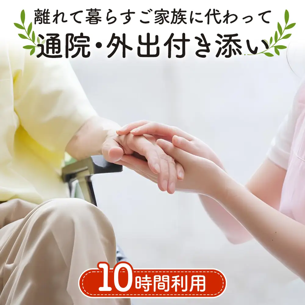 離れて暮らすご家族に代わって通院・外出付き添い 10時間分利用チケット No.389