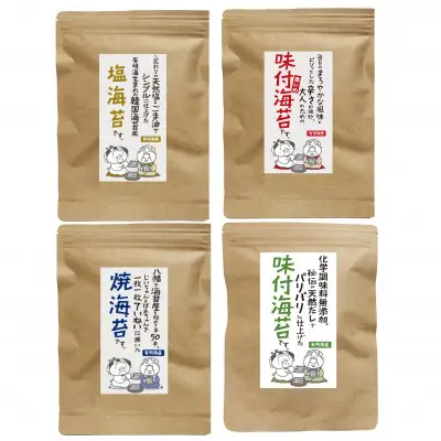 福岡有明のり　海苔バラエティ4種類セット【海苔 のり ノリ 有明海苔 有明のり 詰合せ 家庭用 お取り寄せグルメ ご飯のお供 お取り寄せ お土産 九州 ご当地グルメ 福岡土産 取り寄せ グルメ 福岡県 筑前町 CE046】