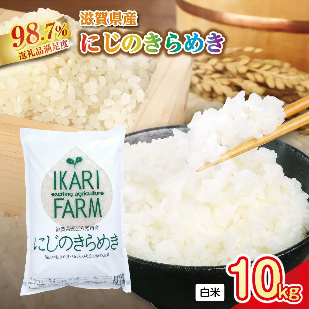 【新米】令和8年産　にじのきらめき白米10kg（5kg×2袋）「大粒で食べ応えあり」【C060W1】 近江米