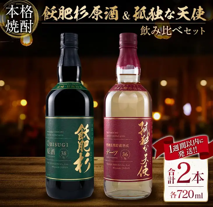 本格焼酎 飫肥杉 原酒 孤独な天使 飲み比べ セット 合計2本_DC37-26