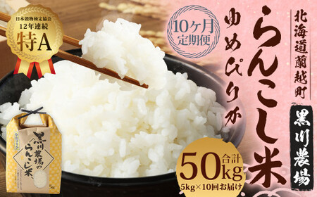 【10ヶ月定期便】らんこし米（ゆめぴりか）5kg（黒川農場）【2024年10月下旬発送開始】