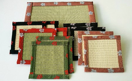 HANA咲く畳コ−スタ−花台ピンクセット 民芸品 工芸品 雑貨 日用品 