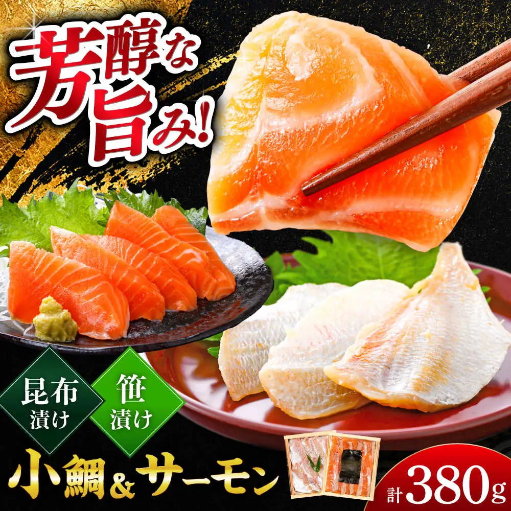 ふくいサーモン昆布締め・小鯛の笹漬け 『匠・プレミアム』 のプレミアム2種食べ比べセット 計380g [B-007035] [BFAE015] 【配送不可地域：北海道・沖縄・離島】 