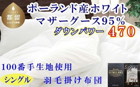 【羽毛布団】シングル ポーランド産マザーグース９5％ 【ck448】