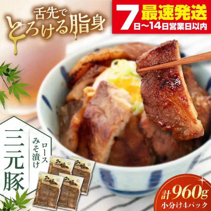 平田牧場 ロース みそ漬け 12枚 (3枚×4P) ロース 豚肉 味噌漬 小分け [AJAP012]