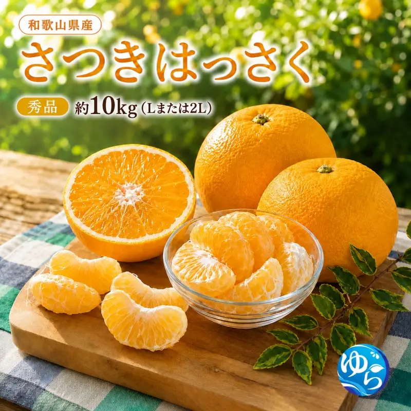 和歌山由良町産 さつきはっさく 10kg 秀品 サイズおまかせ (Lまたは2L) いずれかお届け ※2027年3月下旬から4月下旬に順次発送【sml022-satu-r-10】
