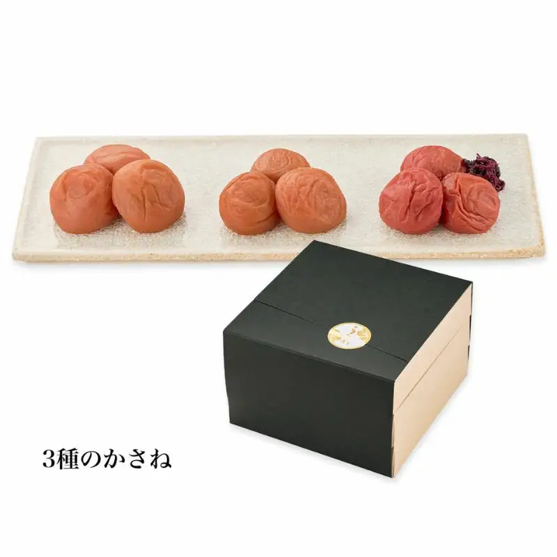 紀州梅干　かさね（３種のかさね）うすじお味梅230g・はちみつ梅230g・しそ漬梅230g【計690g】 / A級品 紀州南高梅 梅干 贈答品 うす塩味梅 はちみつ梅 しそ漬梅 詰め合わせ 贈り物 和歌山 田辺市【umk003-1】