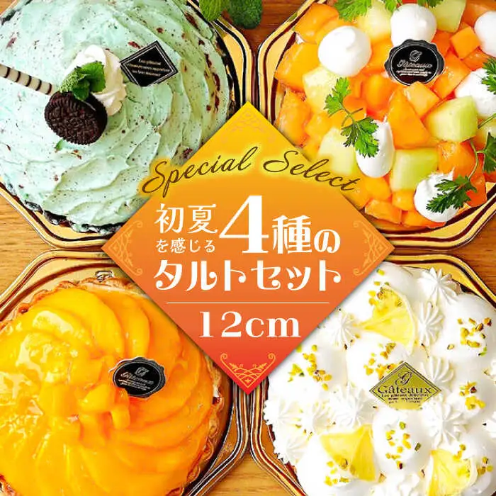 【タルト専門店】パティシエが厳選！初夏を感じる4種のタルトセット / タルト 12cm たると ケーキ タルトケーキ スイーツ デザート / 南島原市 / アトリエジジ [SAA020]