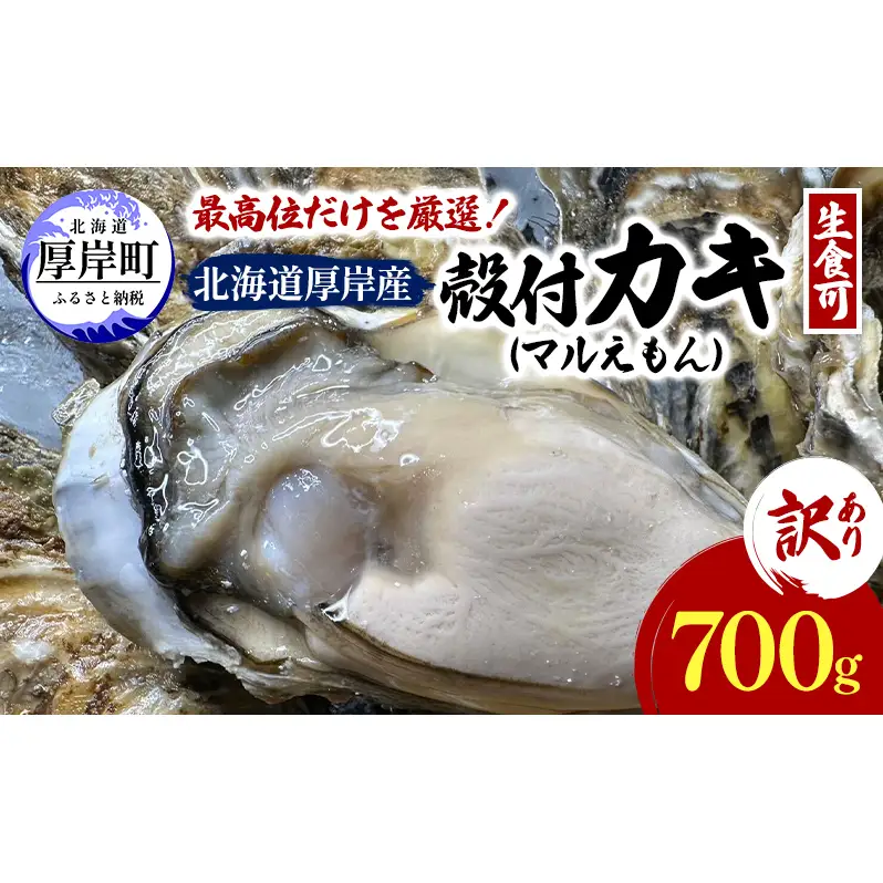 訳あり 北海道 厚岸産  殻付き 牡蠣 700g 【光輝】 [ 魚貝類 生牡蠣 海鮮 海の幸 生食用牡蠣 生食用 生食用殻付き牡蠣 濃厚 甘み  オイスター ]  