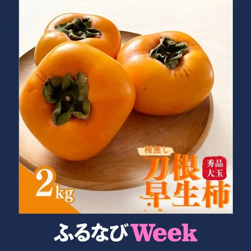 【ふるなびWEEK対象】柿 たねなし柿 6個入 (約1.8kg)  秀品超大玉【2026年9月下旬から10月下旬頃発送】【BH001-kiy002A-week】