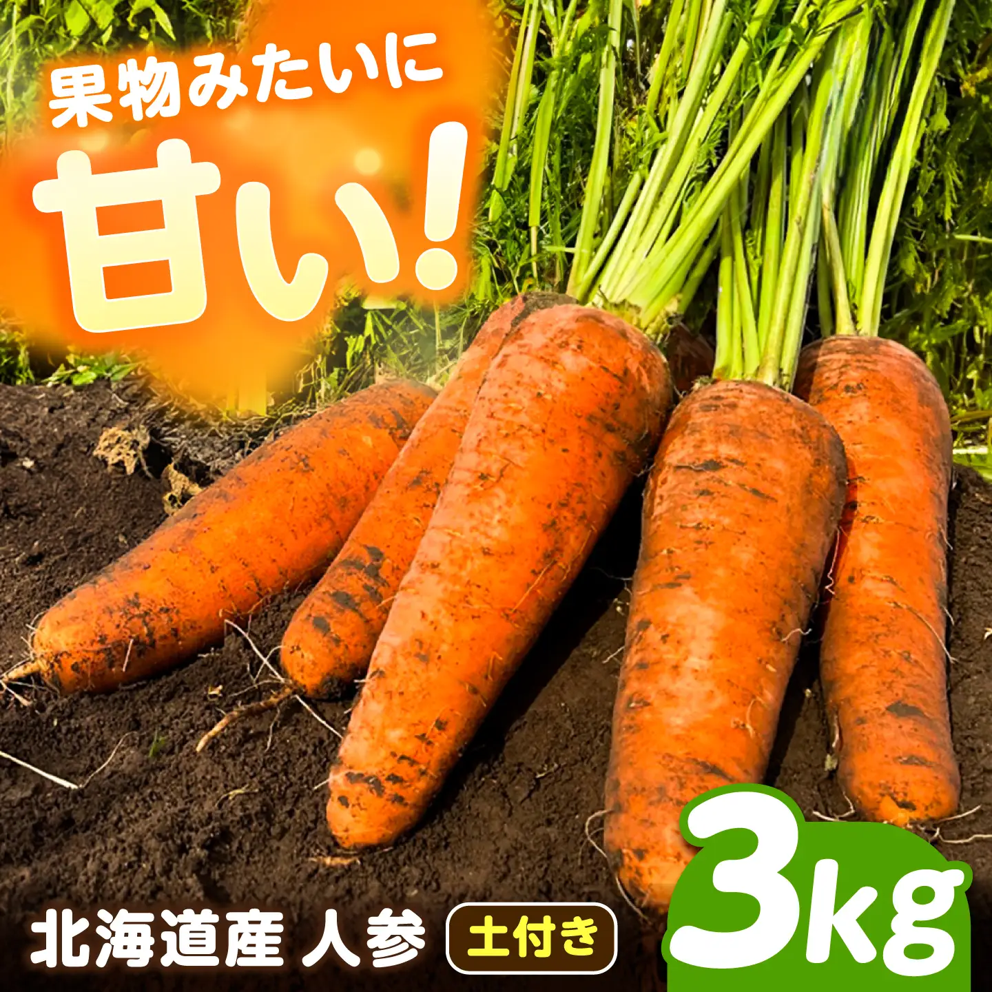 【先行予約】北海道にんじん 3kg(土付き)にんじん[BEBA002]
