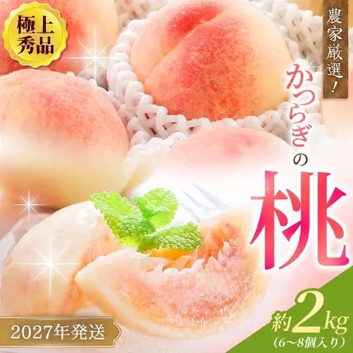 桃  極上秀品 約2kg 6～8個入 【先行予約】【2027年6月20日～7月30日発送予定】【BK002-kgr001B】