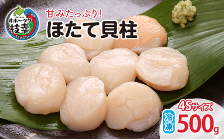 【枝幸ほたて】甘みたっぷり！冷凍ほたて貝柱500g（4Sサイズ）山武水産 【 冷凍 貝柱 刺身 大 魚介 海 帆立 魚貝類 ホタテ 北海道 オホーツク 枝幸 】