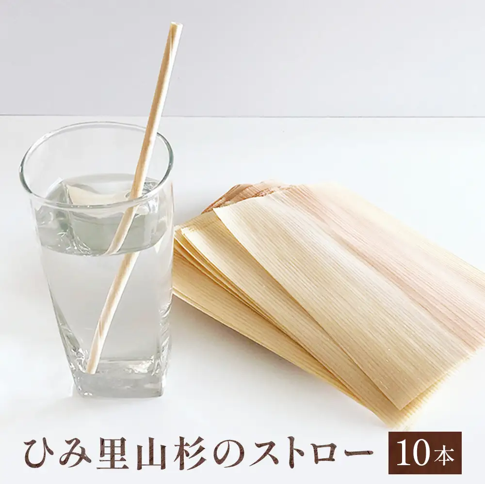 ひみ里山杉のストロー10本セット 富山県 氷見市 ストロー 木 日用品 
