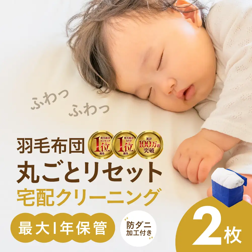【ふるなび限定価格】最大1年間保管付 羽毛布団丸洗い宅配クリーニング 2点｜クリーニング FN-Limited-PR