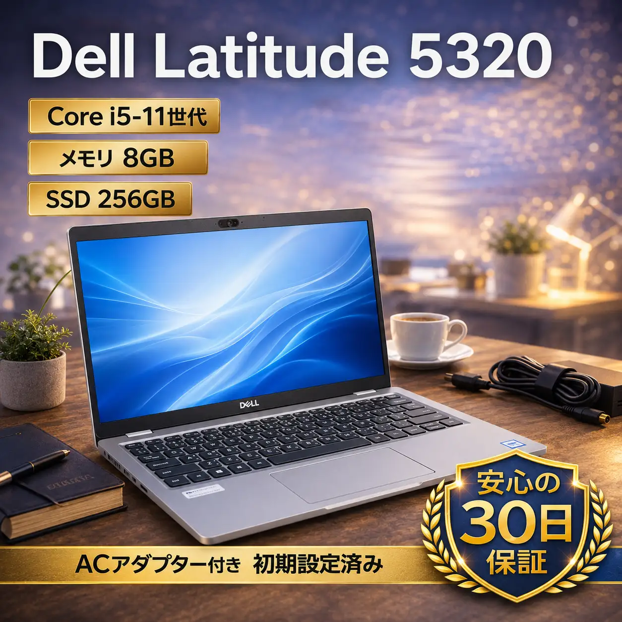【Dell Latitude 5320】第11世代Core i5 / メモリ8GB / 256GB  / 初期設定済み・すぐ使える再生ノートPC /　188-01