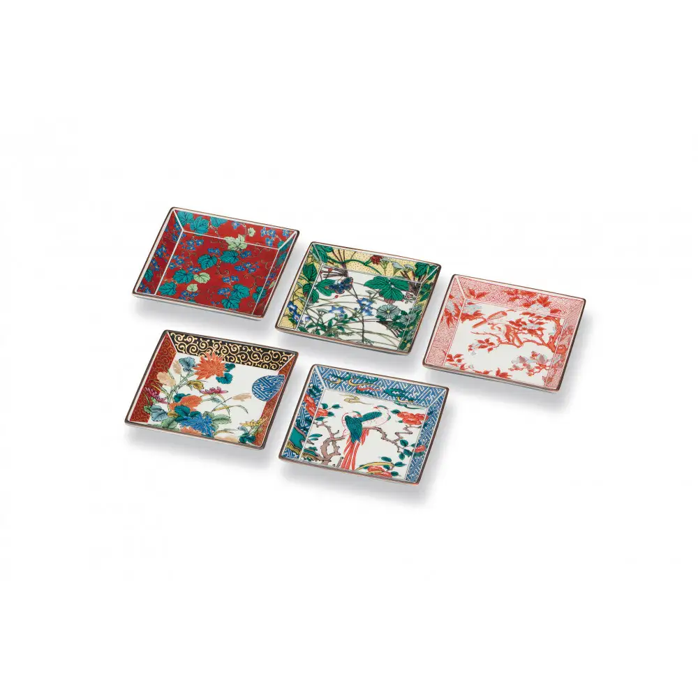 6号皿揃　歴代画 民芸品 工芸品 雑貨 食器 角皿 お皿 プレート キッチン雑貨 キッチン用品