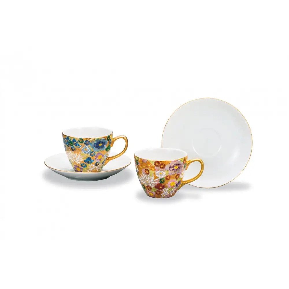 ペアカップ＆ソーサー　金花詰 民芸品 工芸品 雑貨 キッチン雑貨 キッチン用品 食器 コップ