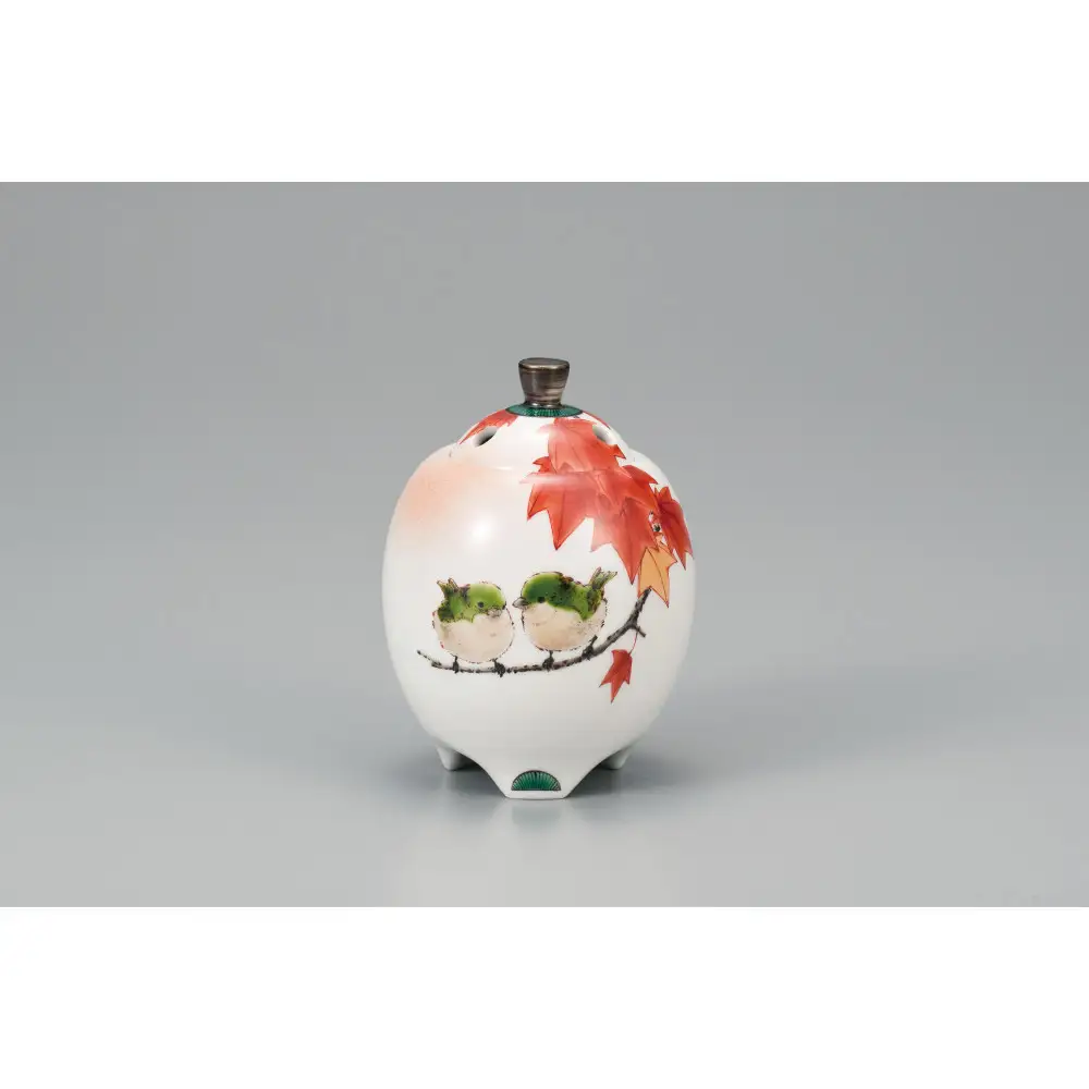 3.5号香炉　紅葉に鳥　中村陶志人 民芸品 工芸品 雑貨 日用品 インテリア 香り 小物